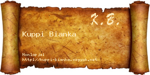 Kuppi Bianka névjegykártya